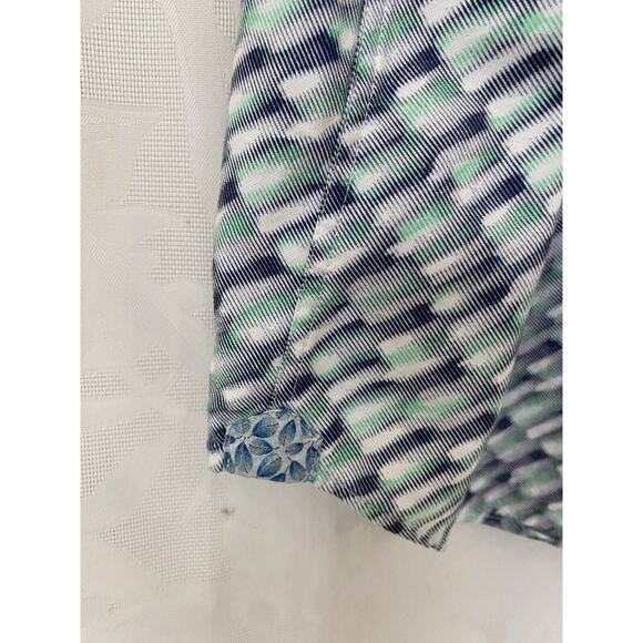 Robert Graham Shirt Button Down Short Sleeve Green Blue Cotton 2XL - Picture 4 of 7